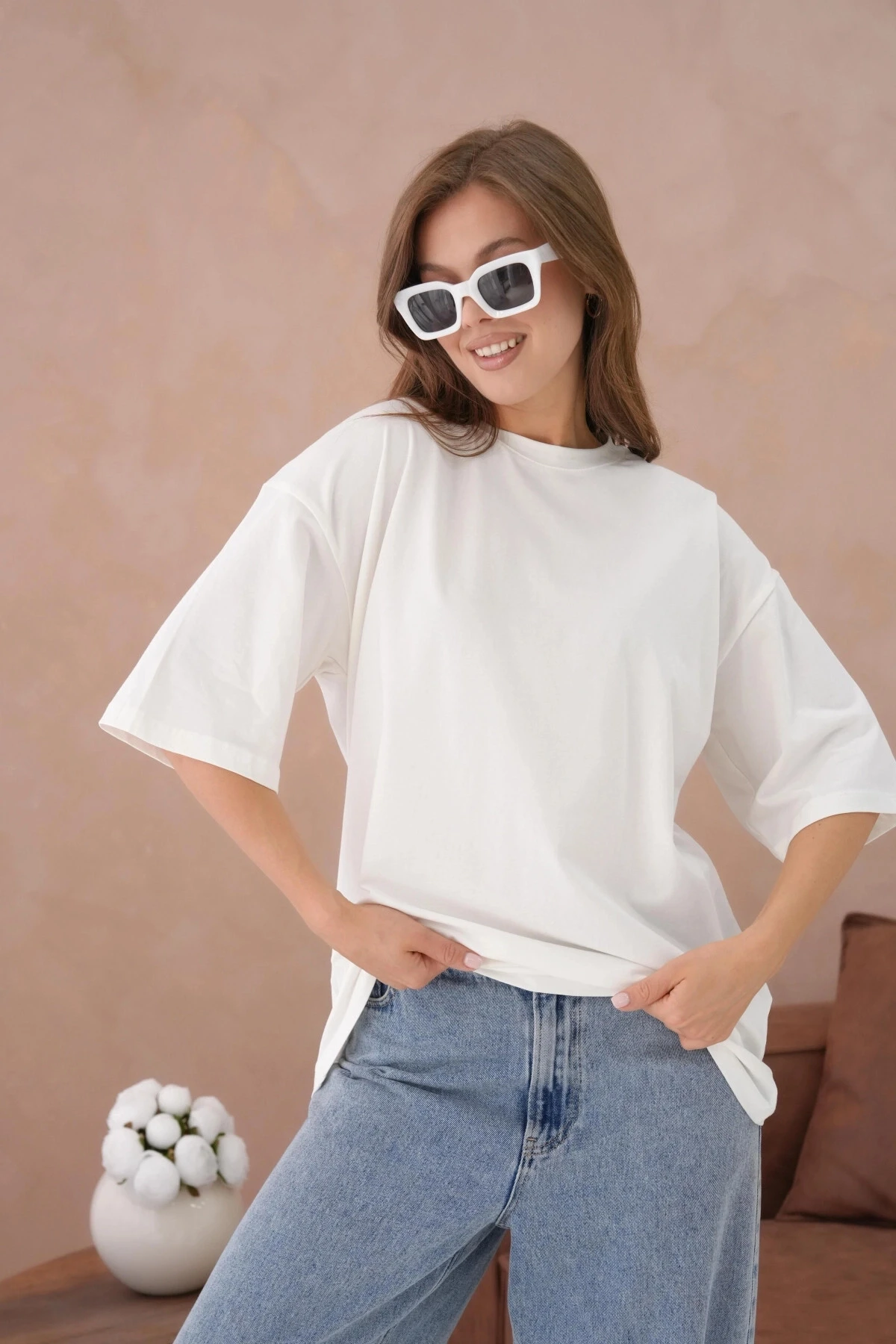 Oversize Kısa Kol Basic T-Shirt