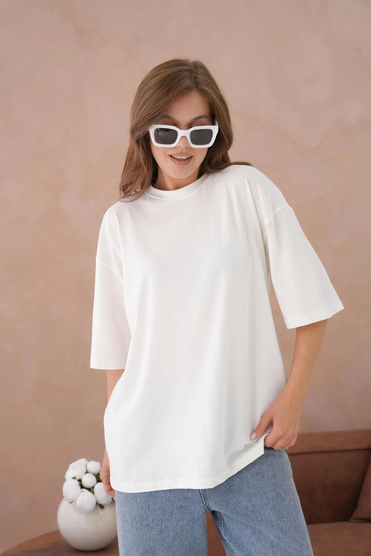 Oversize Kısa Kol Basic T-Shirt