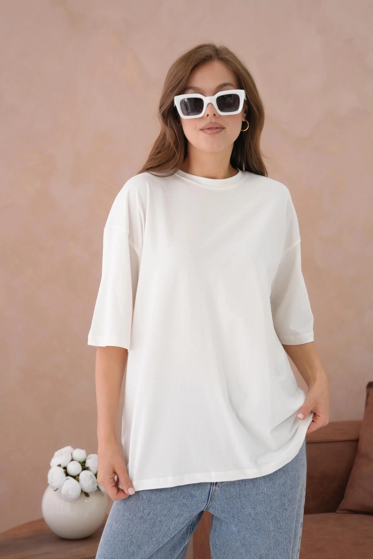Oversize Kısa Kol Basic T-Shirt