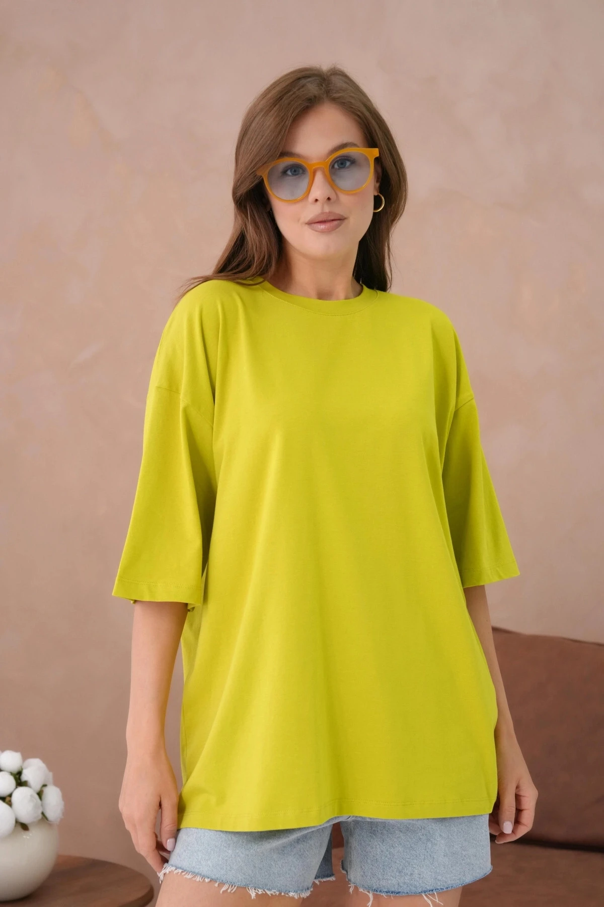 Oversize Kısa Kol Basic T-Shirt