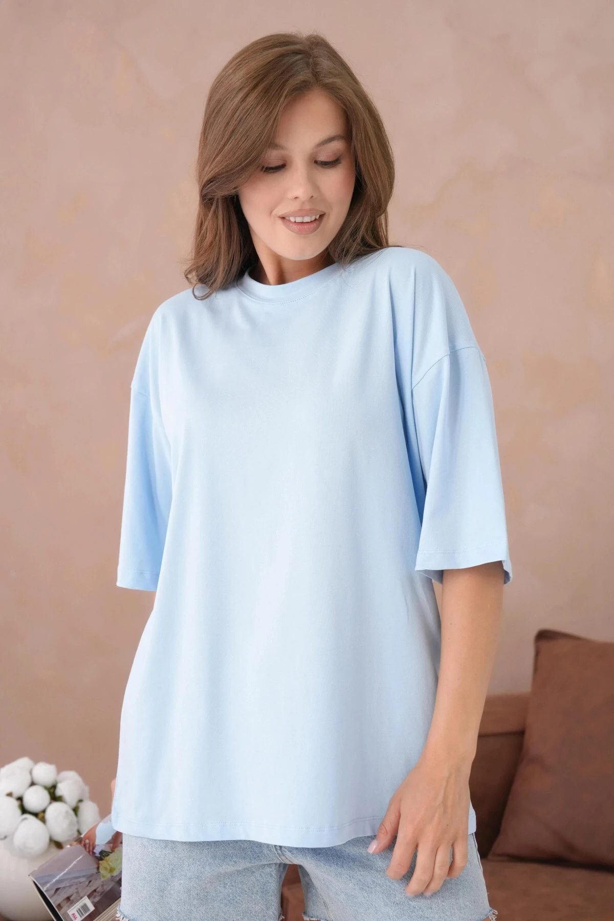 Oversize Kısa Kol Basic T-Shirt