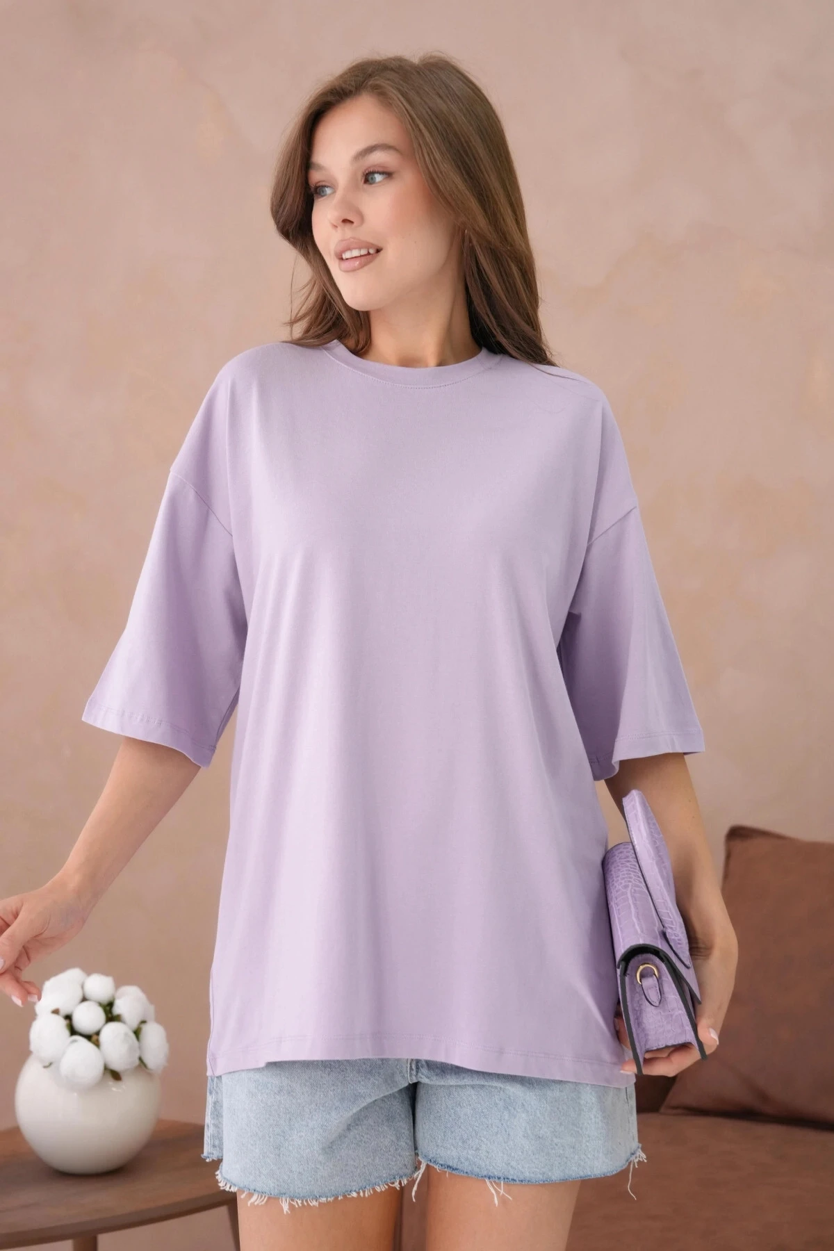 Oversize Kısa Kol Basic T-Shirt