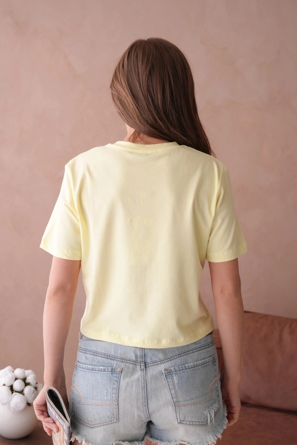 Sarı Kısa Kol Basic T-Shirt