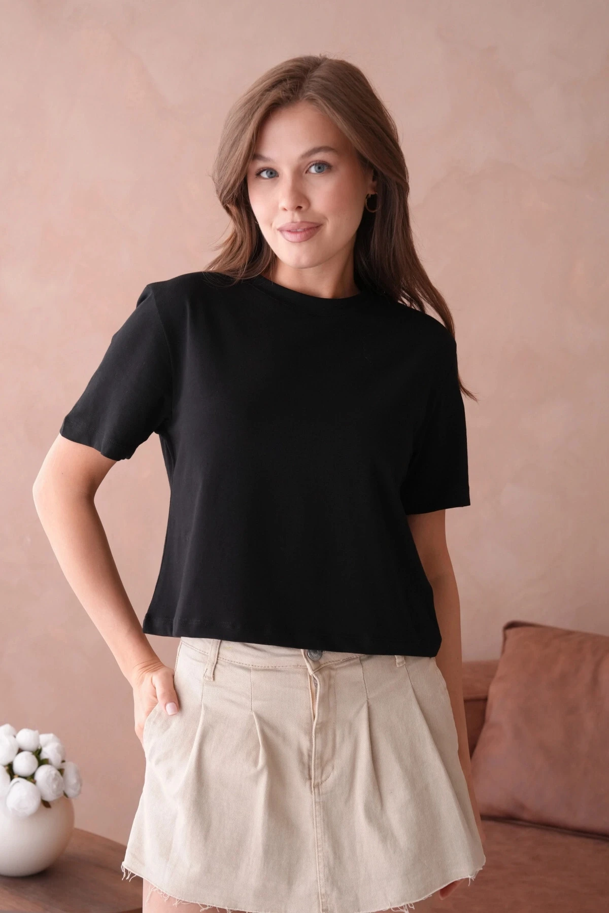 Siyah Kısa Kol Basic T-Shirt