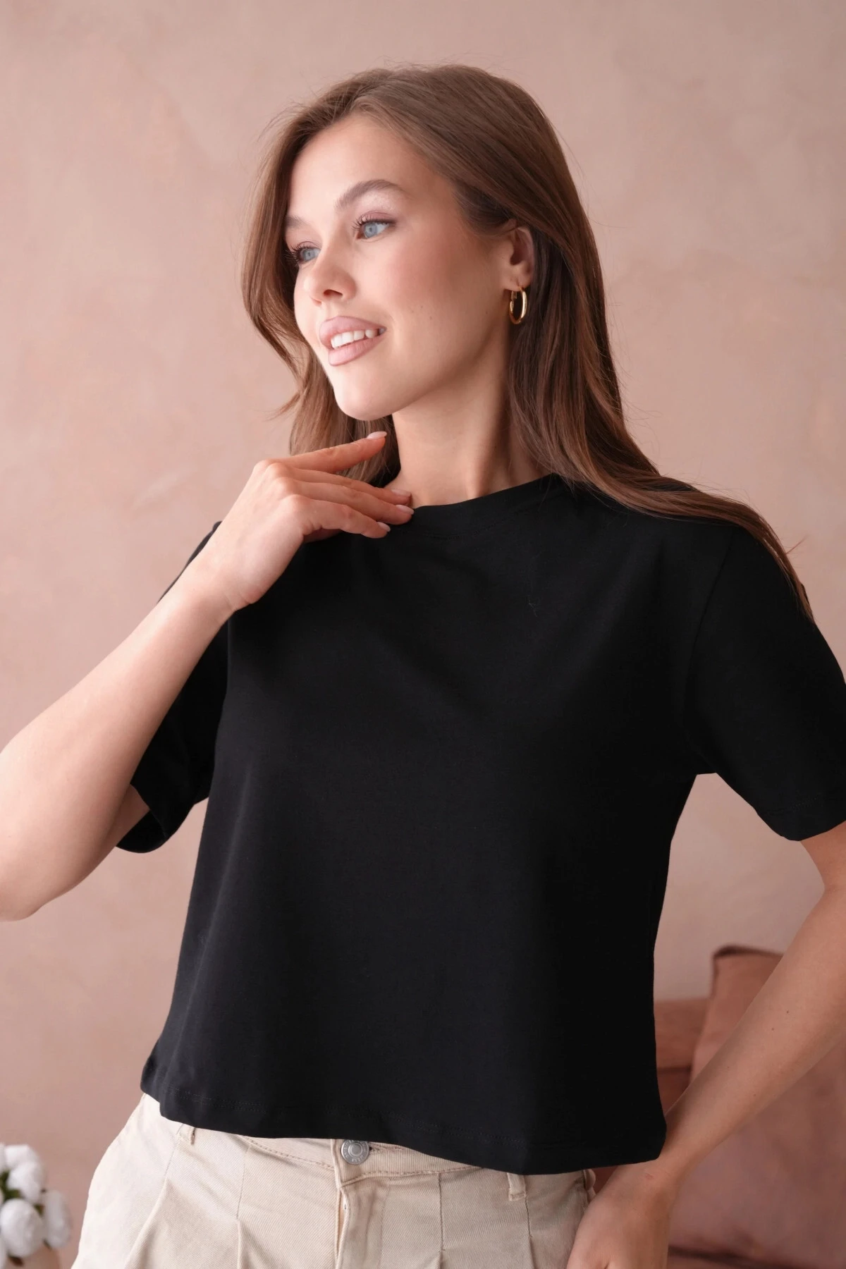 Siyah Kısa Kol Basic T-Shirt