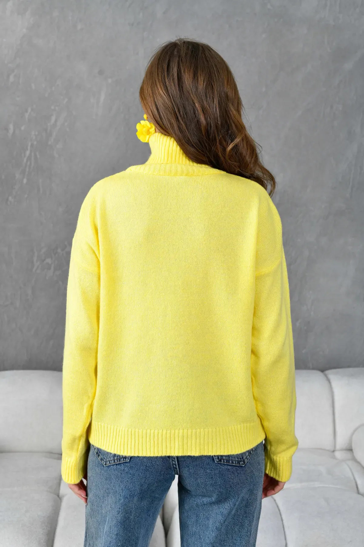 Kadın Balıçı Yaka Yumuşak Dokulu Basic Trko Kazak 227114Sw