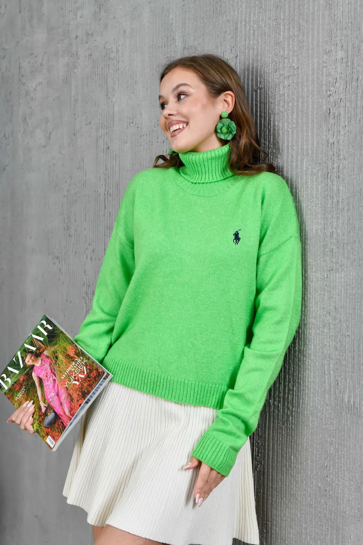 Kadın Balıçı Yaka Yumuşak Dokulu Basic Trko Kazak 227114Sw