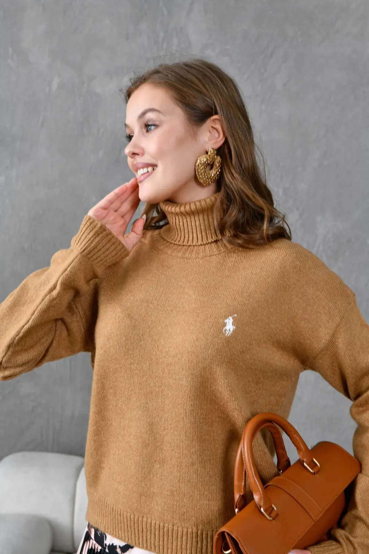 Kadın Balıçı Yaka Yumuşak Dokulu Basic Trko Kazak 227114Sw