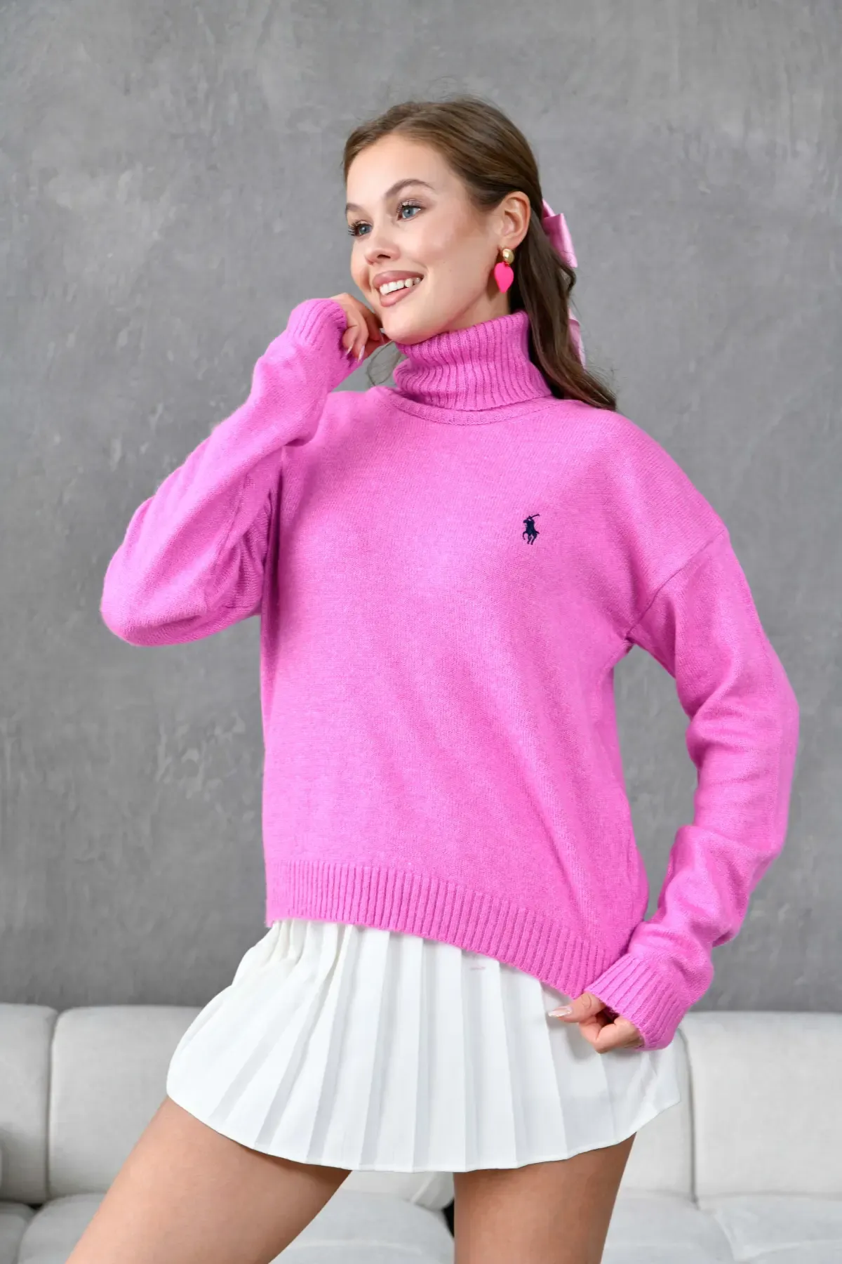 Kadın Balıçı Yaka Yumuşak Dokulu Basic Trko Kazak 227114Sw