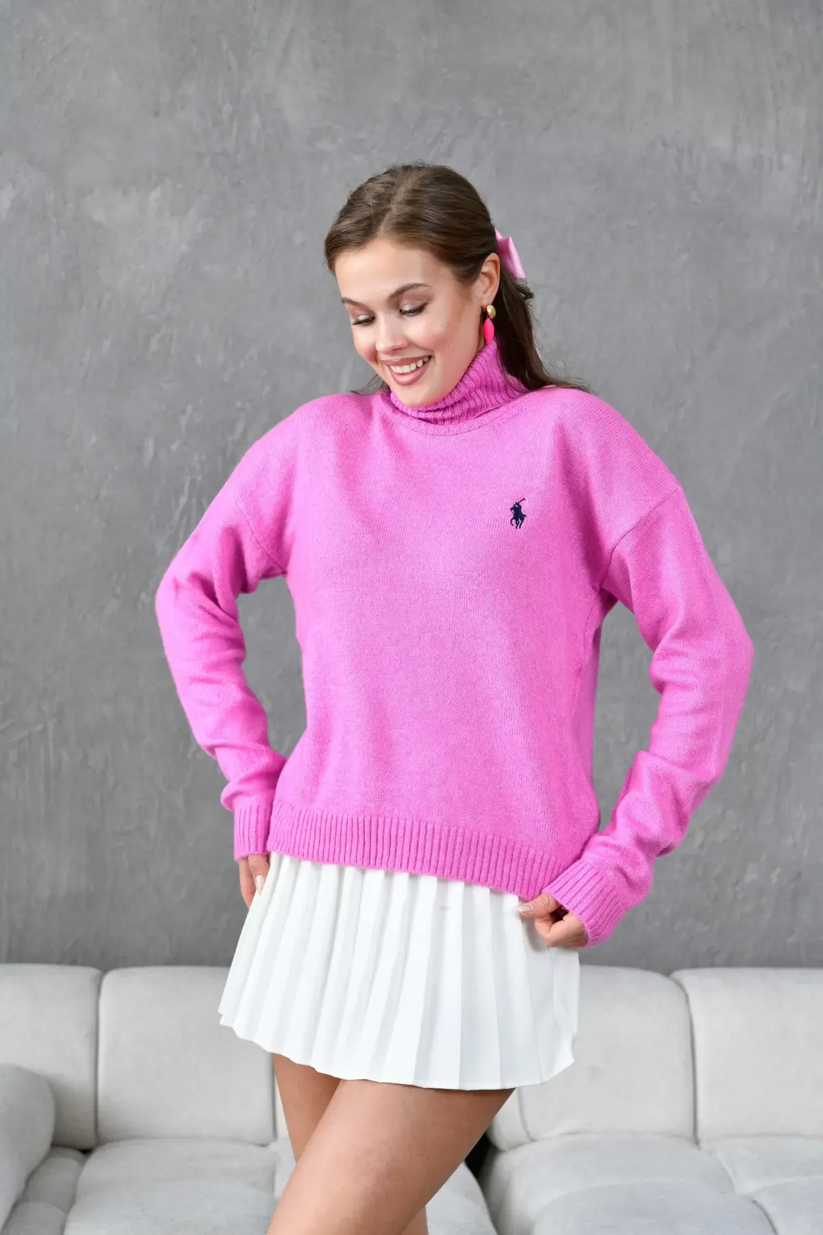 Kadın Balıçı Yaka Yumuşak Dokulu Basic Trko Kazak 227114Sw