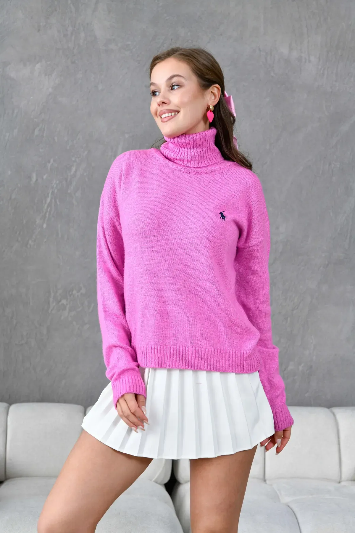 Kadın Balıçı Yaka Yumuşak Dokulu Basic Trko Kazak 227114Sw