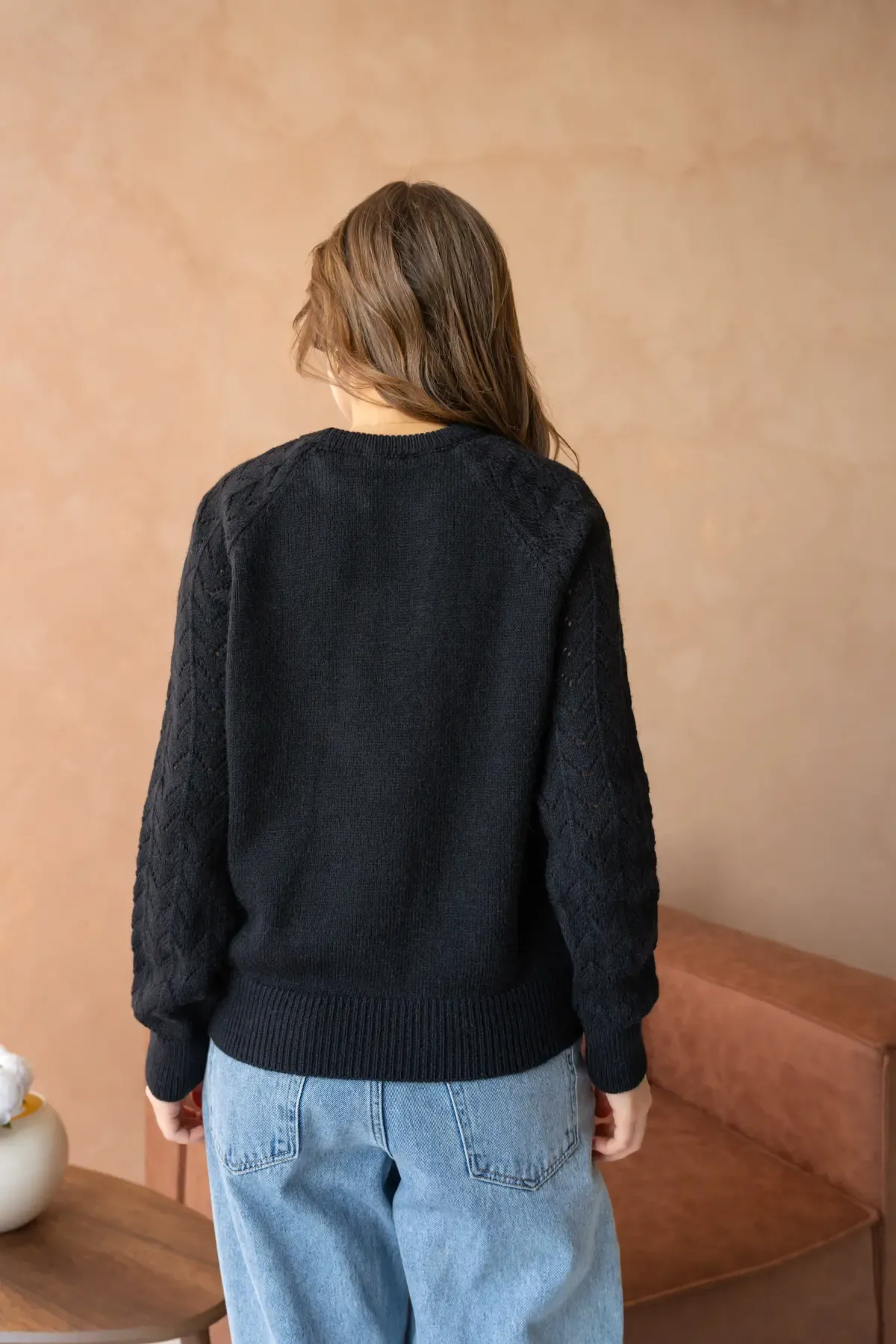 Kadın Bisiklet Yaka Ajurlu Yumuşak Dokulu Triko Kazak 8430Sw