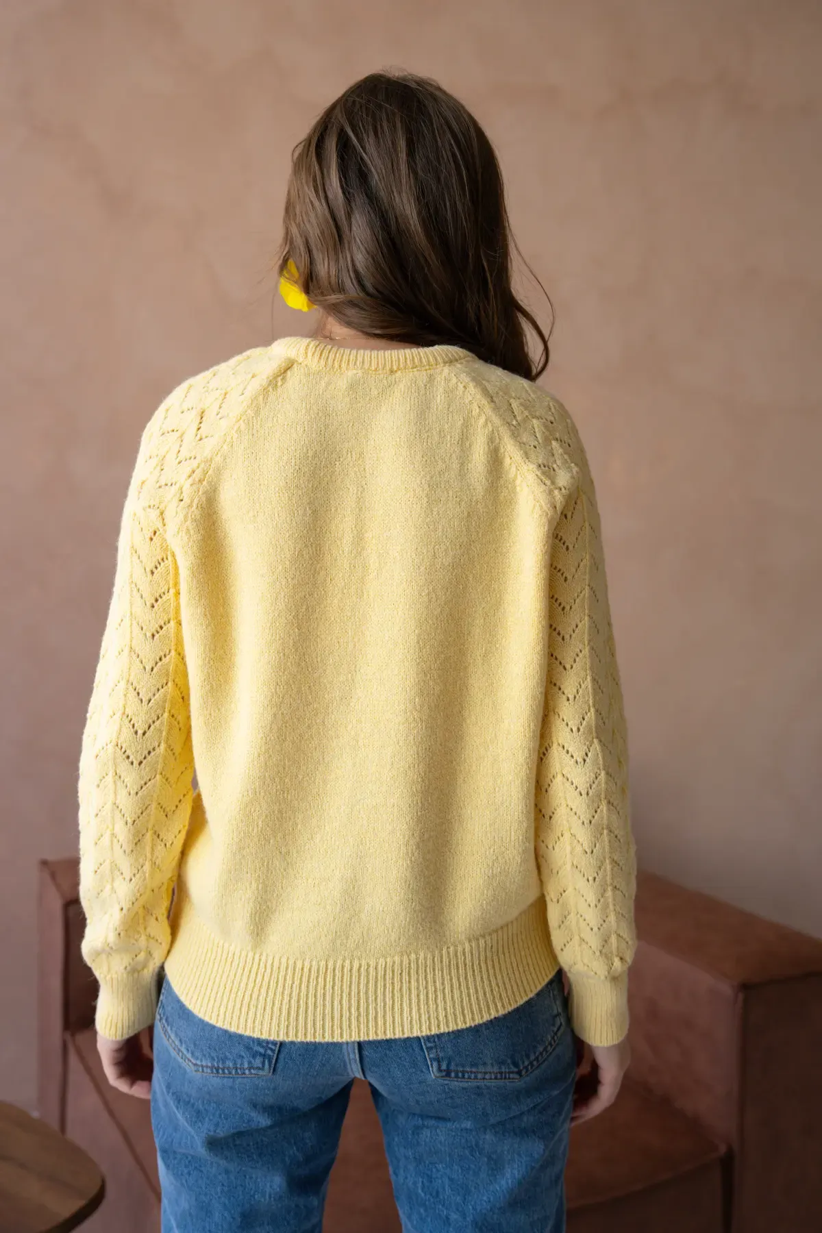 Kadın Bisiklet Yaka Ajurlu Yumuşak Dokulu Triko Kazak 8430Sw