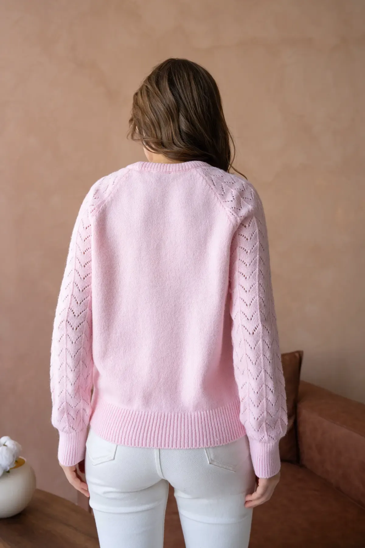 Kadın Bisiklet Yaka Ajurlu Yumuşak Dokulu Triko Kazak 8430Sw