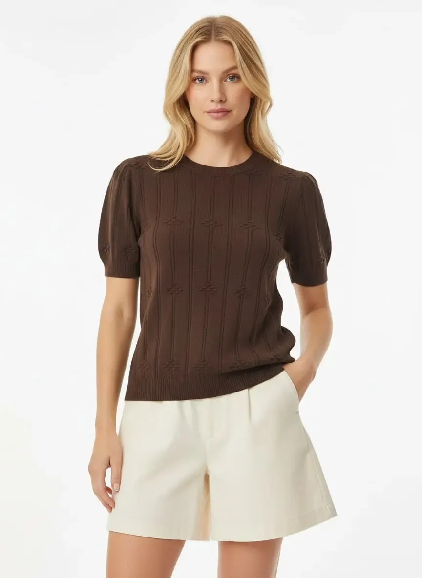 Kadın Bisiklet Yaka Örgü Detay Basic Triko Kazak 12464