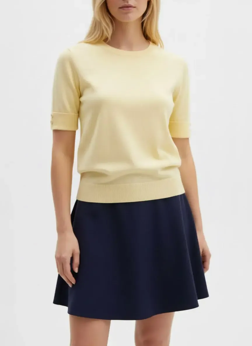 Kadın Bisiklet Yaka Premium İplik Basic Triko Kazak 12463.Crs