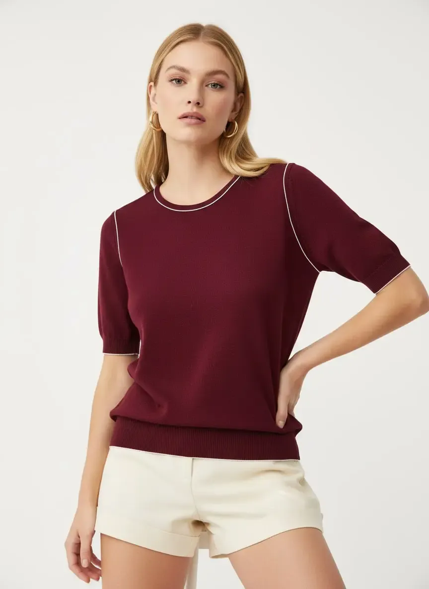 Kadın Bisiklet Yaka Yumuşak Dokulu Premium İplik Triko Kazak 12448.Crs