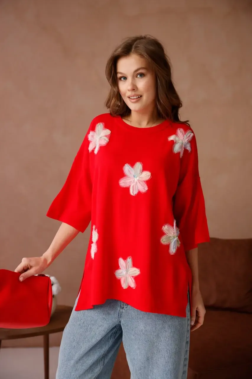 12218 Kadın Polo Yaka Yumuşak Dokulu Triko Kazak