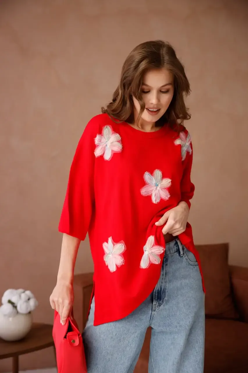 12218 Kadın Polo Yaka Yumuşak Dokulu Triko Kazak