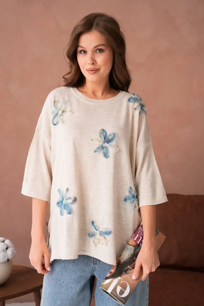 12218 Kadın Polo Yaka Yumuşak Dokulu Triko Kazak