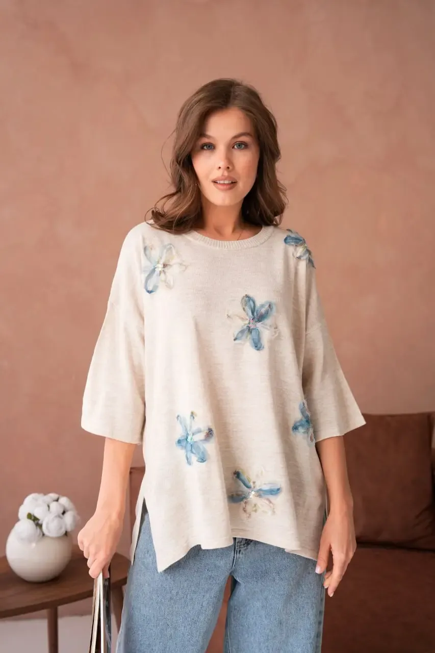 12218 Kadın Polo Yaka Yumuşak Dokulu Triko Kazak