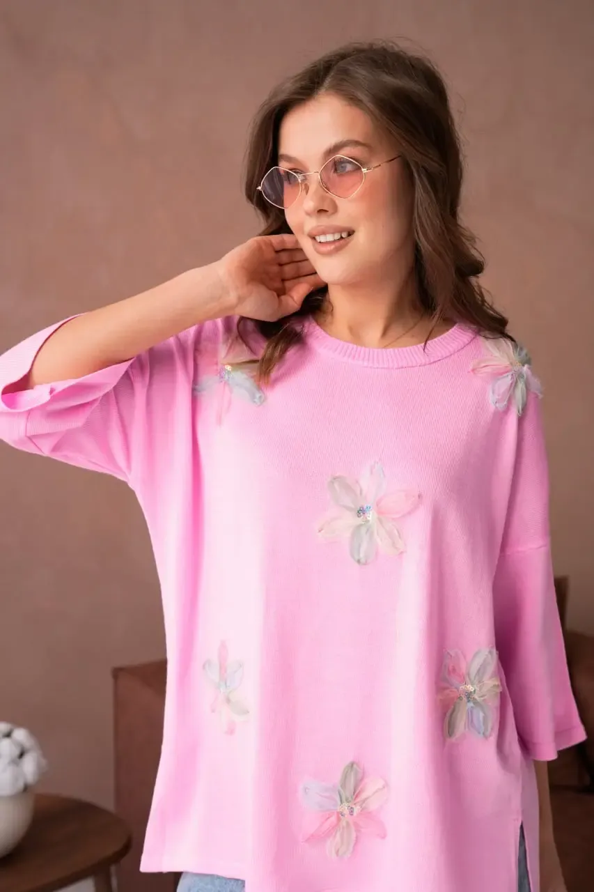 12218 Kadın Polo Yaka Yumuşak Dokulu Triko Kazak