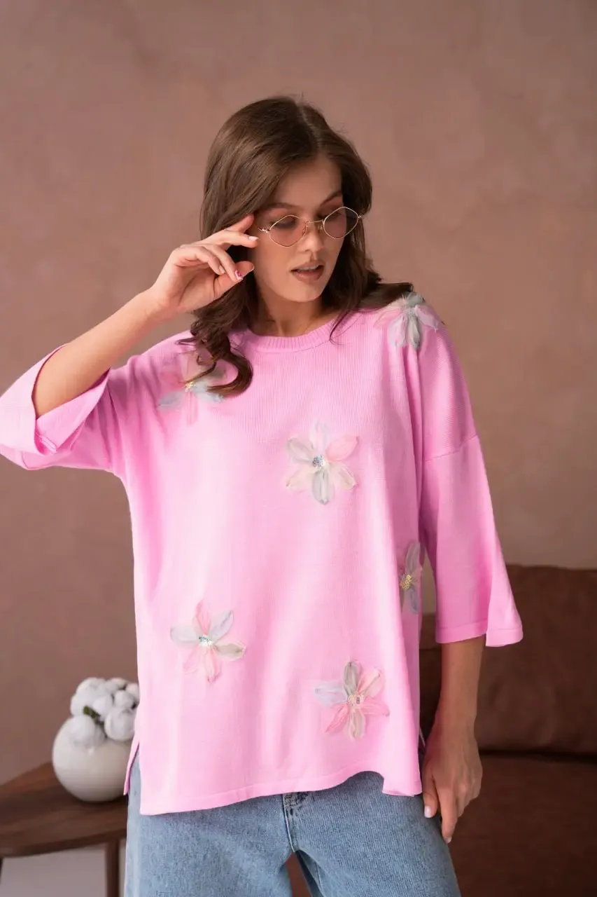 12218 Kadın Polo Yaka Yumuşak Dokulu Triko Kazak