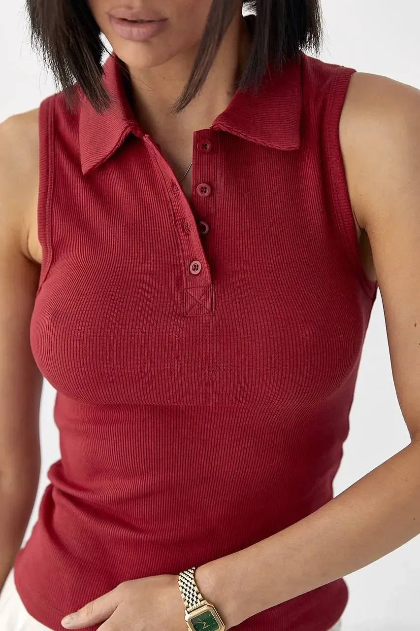 Polo Yaka Kolsuz Basic T-Shirt