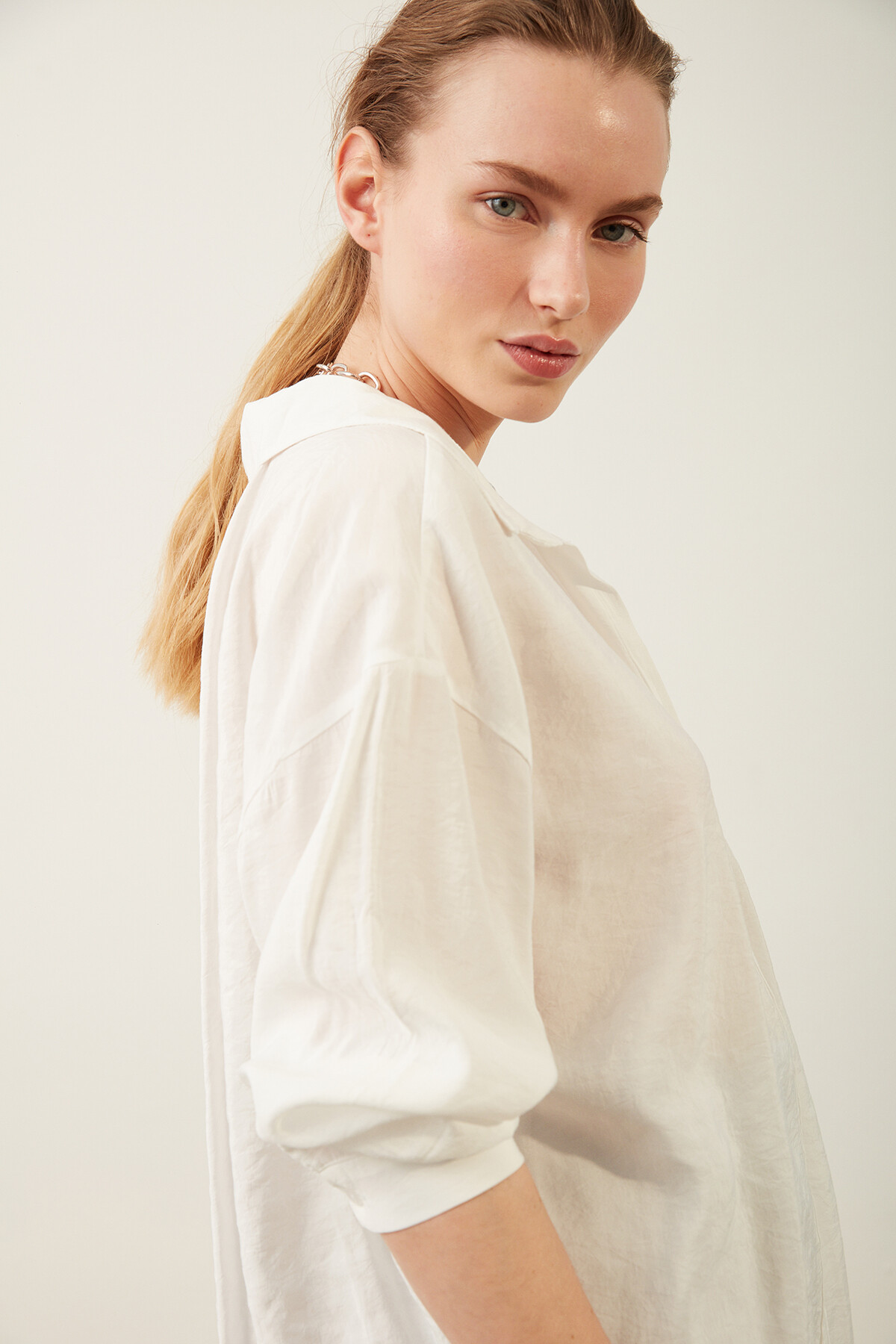 Oversize Uzun Kollu Gömlek