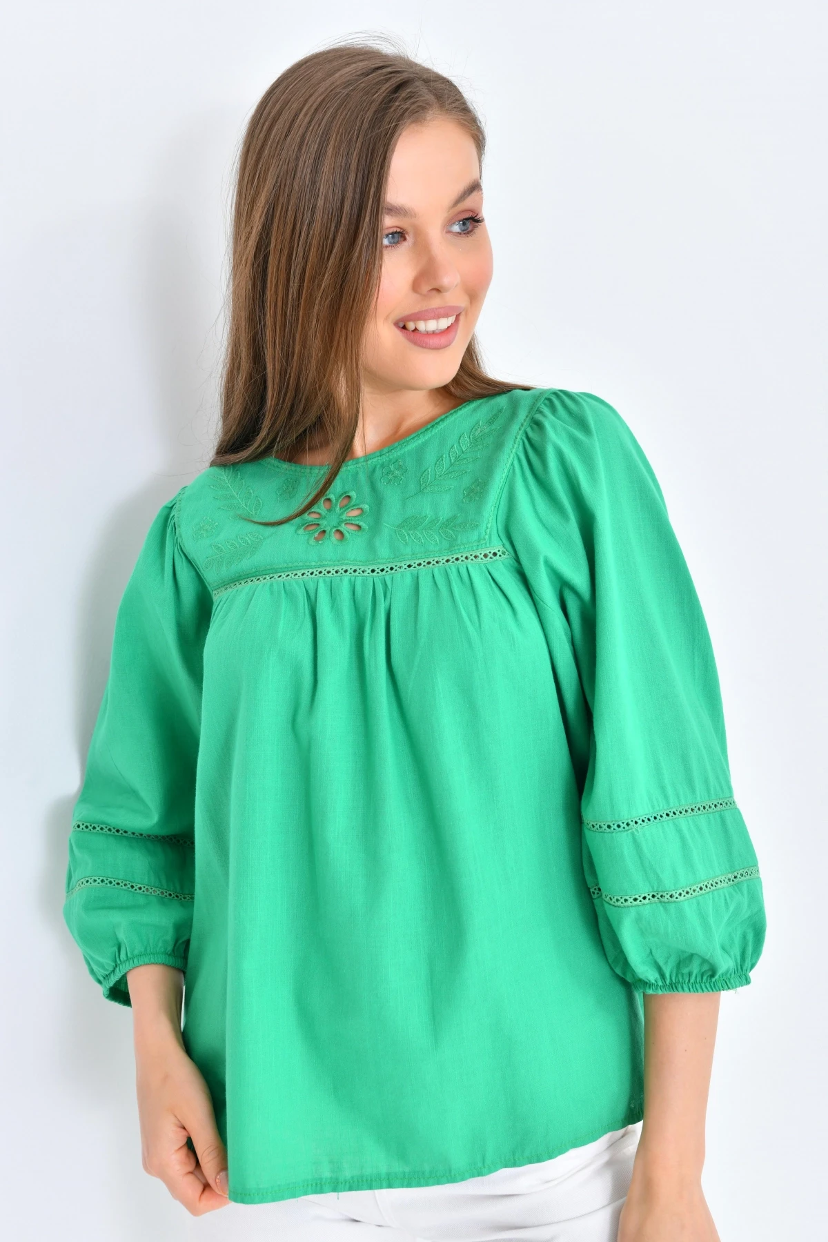 Kadın Yeşil Renk Bluz