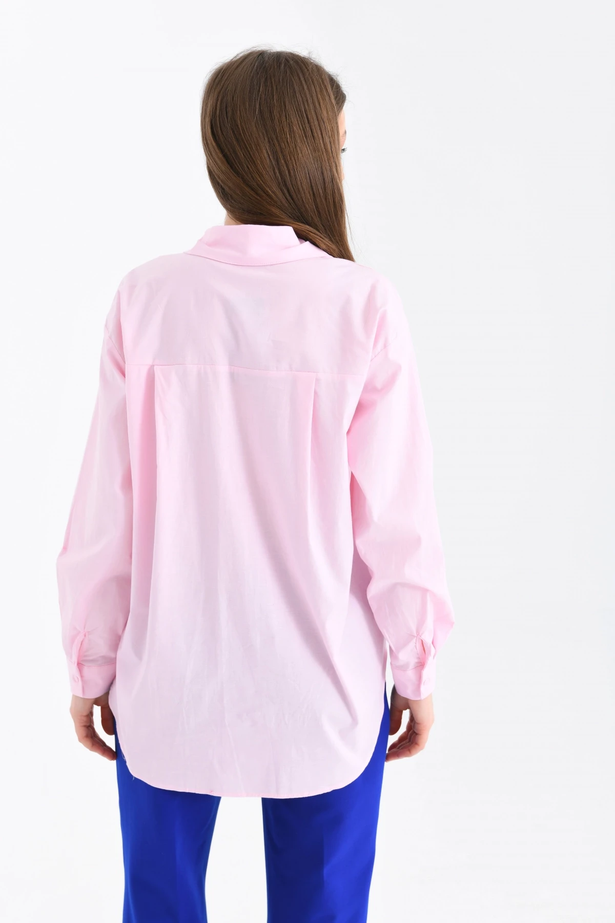 Pudra Renk Cepli Kadın Gömlek