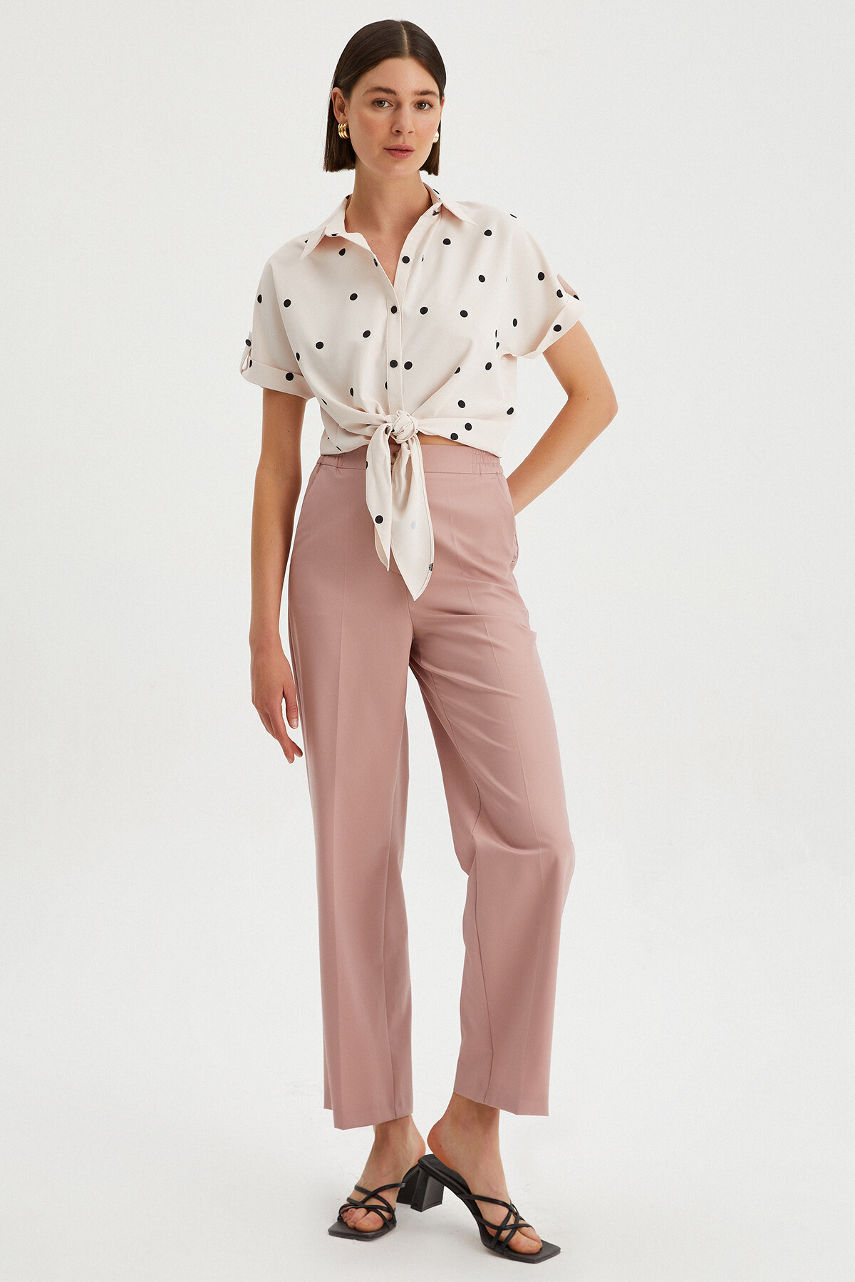 Kadın Bel Lastikli Palazzo  Pantolon