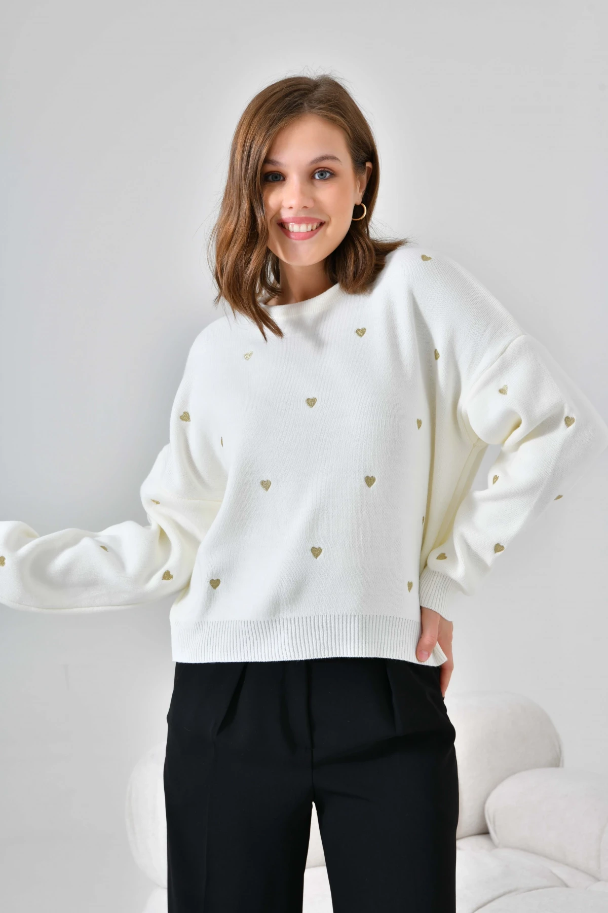 Geniş Kalıp Yumuşak Dokulu Basic Triko Kazak