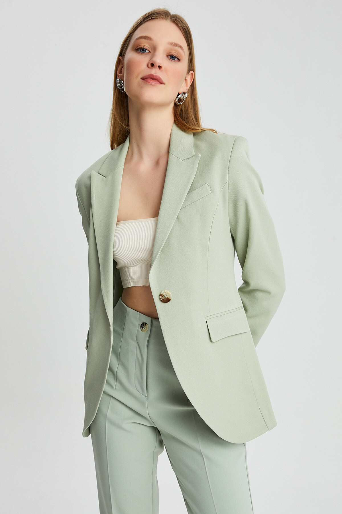 Womens Collared Slit Trousers