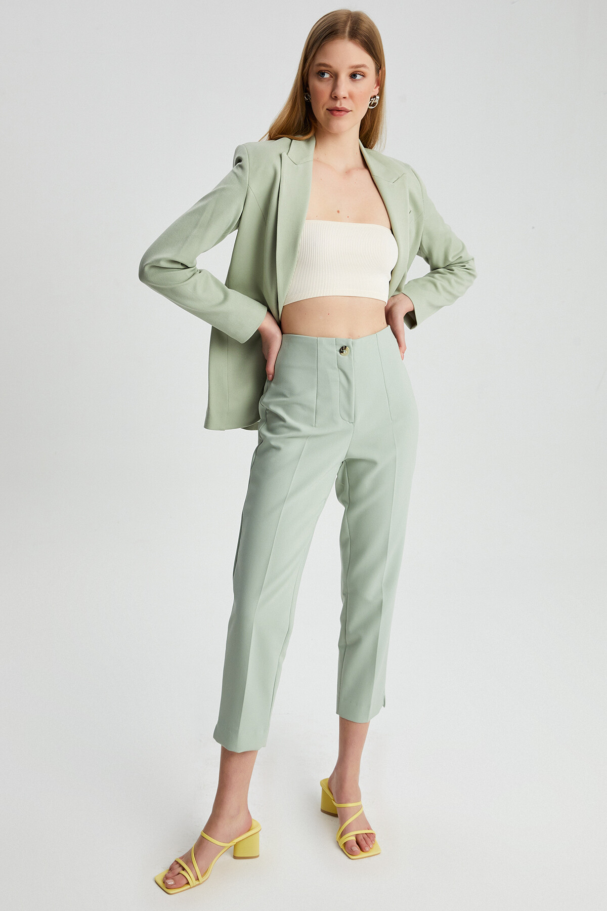 Womens Collared Slit Trousers