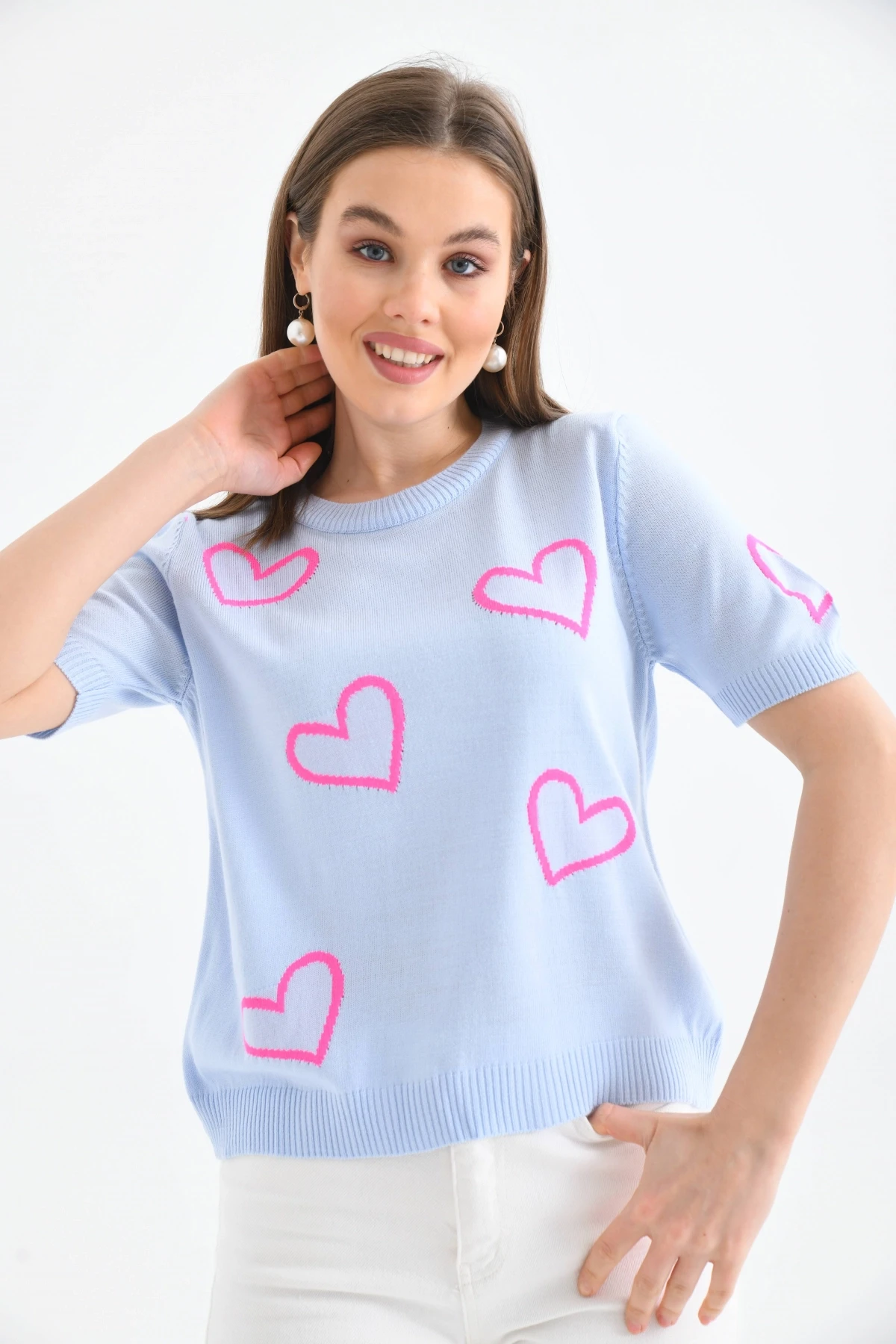 Kalpli Kısa Kol Kazak