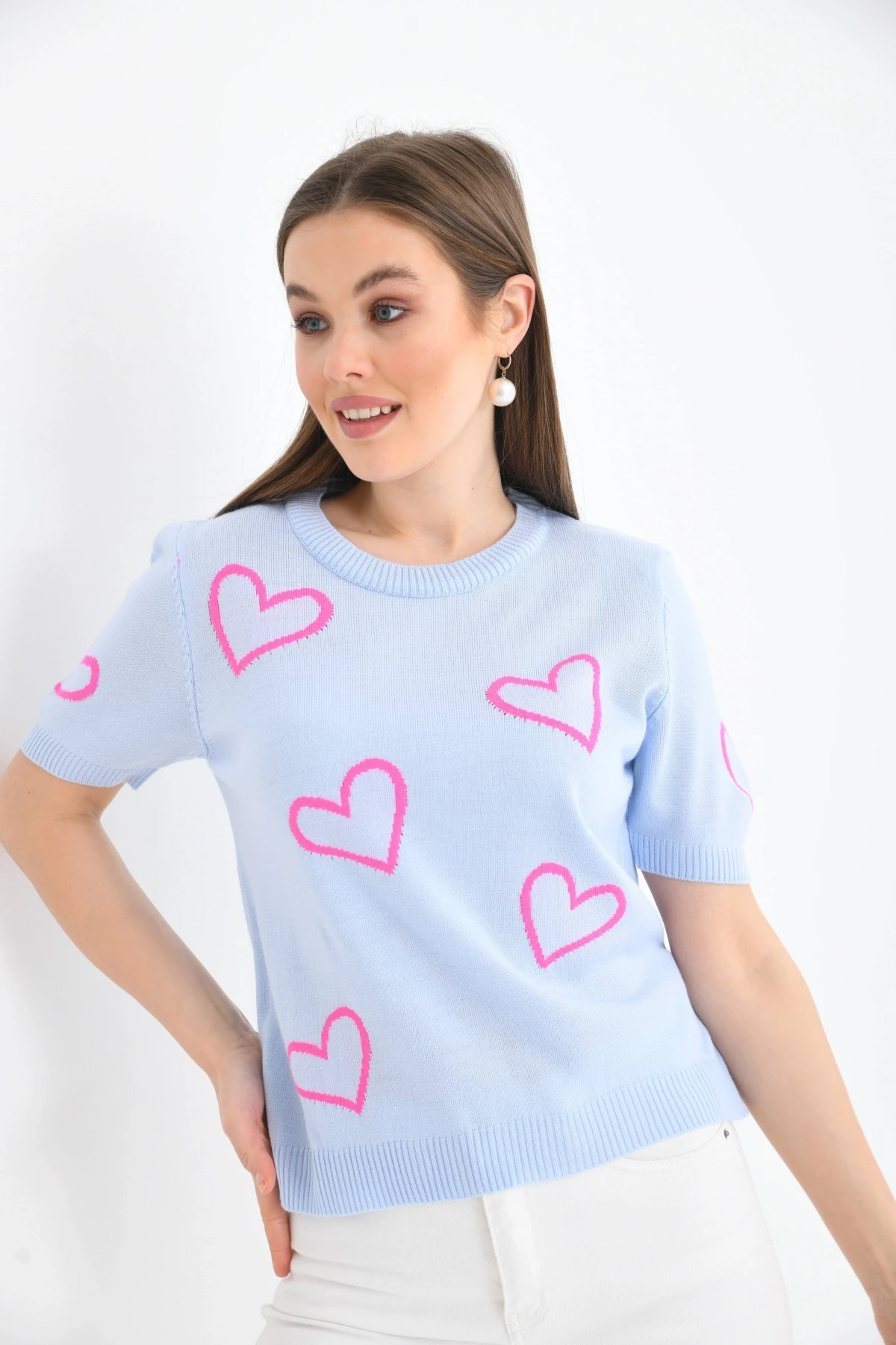 Kalpli Kısa Kol Kazak