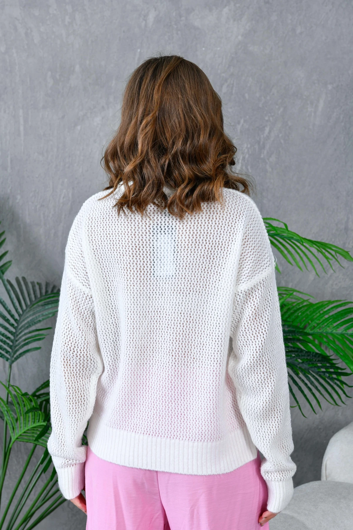 Kadın Bisiklet Yaka Triko Kazak