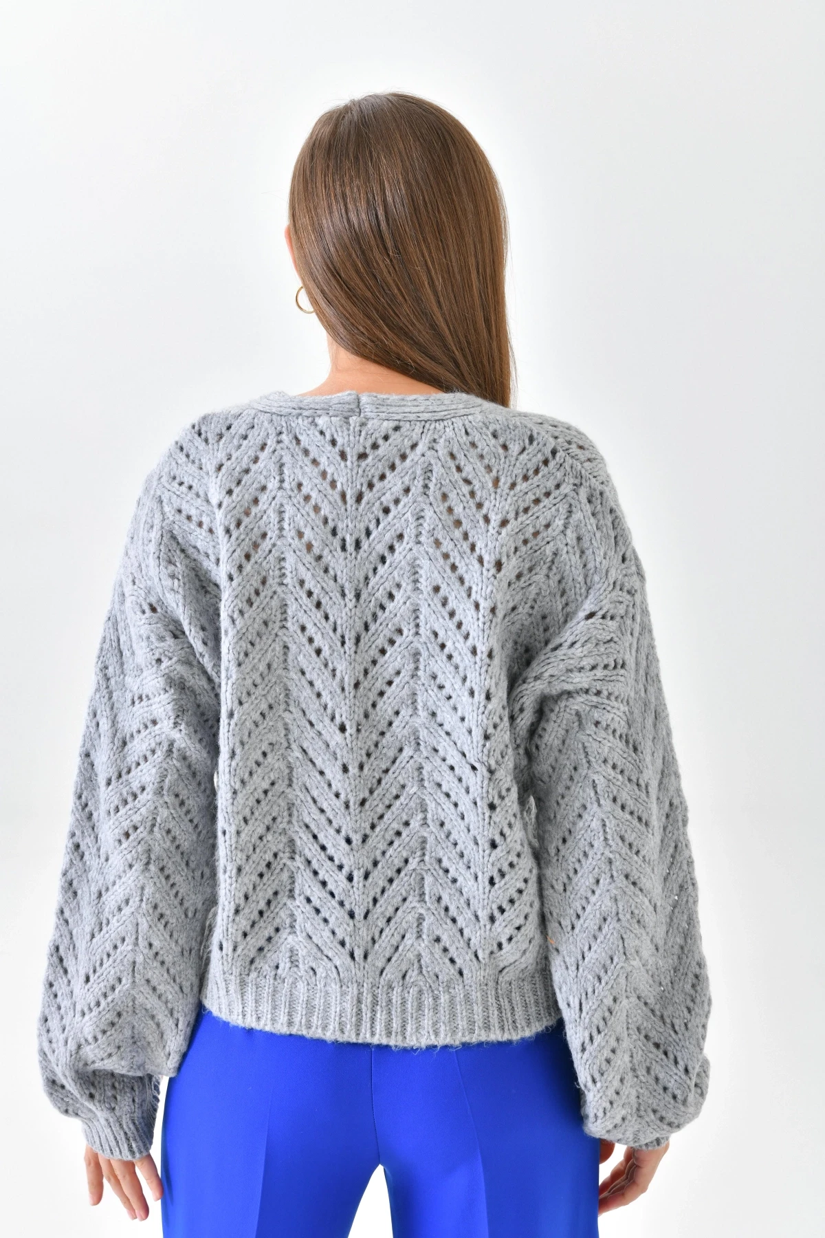 Kadın Desenli Triko Hırka