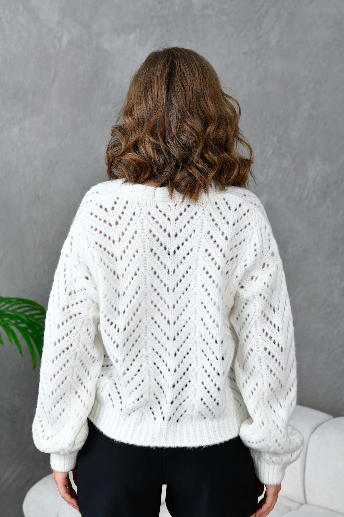 Kadın Desenli Triko Hırka