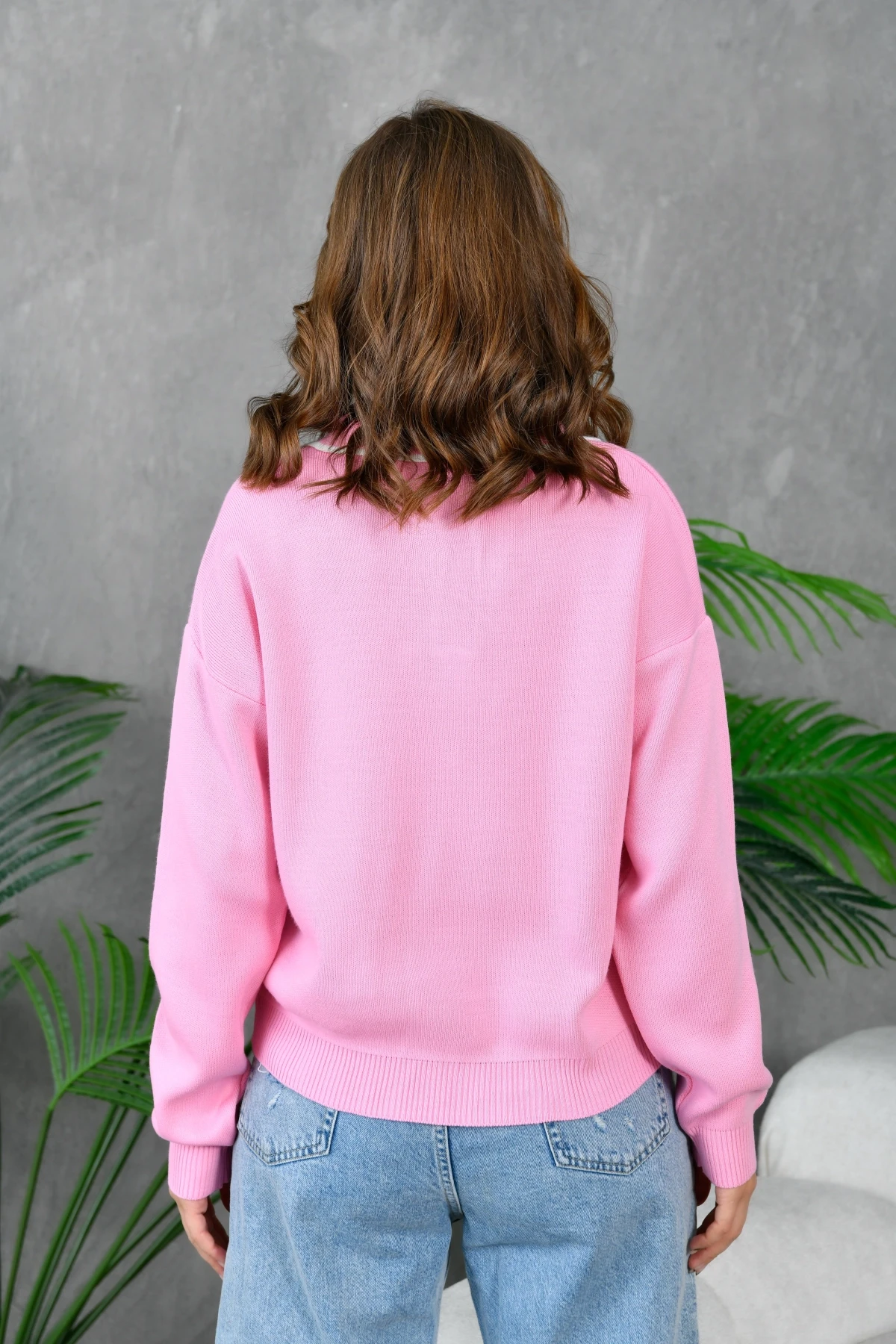 Kadın Poloyaka Salaş Triko Kazak