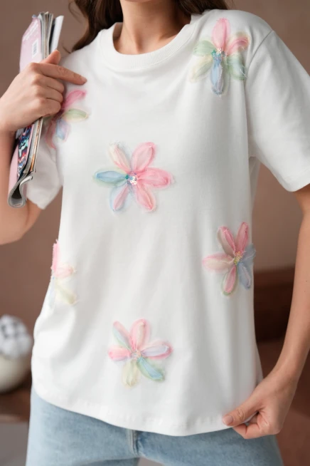 Aplikeli Basic T-Shirt