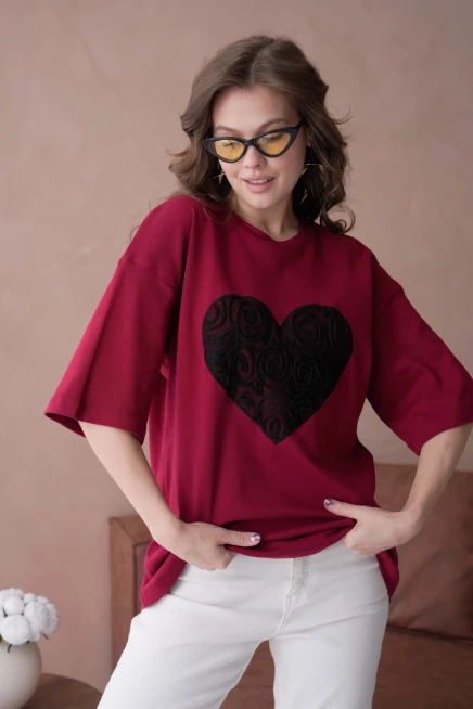 Tül Detaylı Salaş T-Shirt