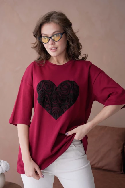 Tül Detaylı Salaş T-Shirt