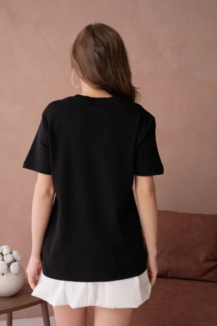 Taş İşleme Basic T-Shirt