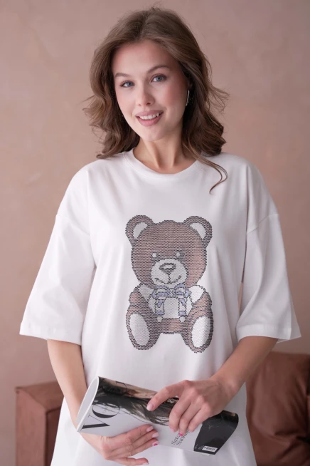 Taş İşlemeli Basic T-Shirt