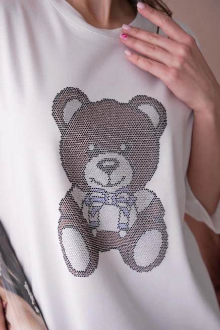 Taş İşlemeli Basic T-Shirt