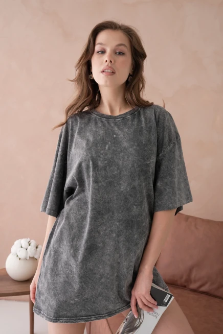 Taş İşlemeli Salaş Basic T-Shirt