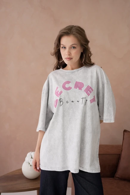 Baskılı Salaş Basic T-Shirt