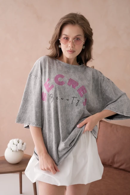 Baskılı Salaş Basic T-Shirt